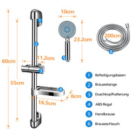 1 x RAW Customer Returns PGFUN Shower Set 5 Modes with Shower Column, Hand Shower, Shower Hose for Bathroom - RRP €36.29