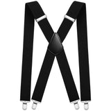 1 x RAW Customer Returns Aomig Suspenders, X-Shaped Suspenders with 4 Strong Clips, Adjustable Elastic Braces for Men and Women 3.5cm Wide, Trouser Suspenders for Shirts, Dresses, Parties, Business - RRP €9.99