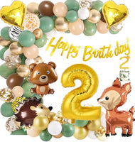 1 x RAW Customer Returns Jungle birthday decoration 2 year, forest animals children s birthday decoration, jungle birthday balloons, children s birthday party 2 year, foil balloon birthday decoration for boys girls - RRP €10.9