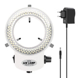 1 x RAW Customer Returns Liseng 144 Industrial Ring Light, Ring Lamp for Optical Ring Light Microscope Light Source 6000K 0-100 Adjustable Brightness EU Plug-White  - RRP €36.74