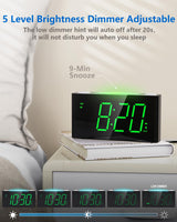 1 x RAW Customer Returns Vibration alarm clock for the deaf and deep sleepers, alarm clock with loud alarm, bed shaker, large LED display and dimmer, color changing night light, USB charger, battery backup, desk bedroom travel alarm clock - RRP €29.99