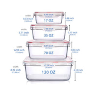 1 x RAW Customer Returns HUSANMP Set of 4 extra large glass food storage containers, glass containers with lids, glass storage containers, BPA-free, suitable for dishwasher, microwave, freezer. - RRP €43.36