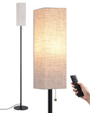 1 x RAW Customer Returns EDISHINE LED floor lamp living room, modern reading lamp, floor lamps for bedrooms, linen lampshade, E27 socket, dimmable LED light bulb remote control included, 165cm - RRP €50.41