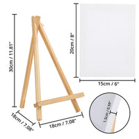 1 x RAW Customer Returns Belle Vous Mini Canvas with Wooden Picture Mount Stand Table Easel 4 Pack - L 20 cm x W 15 cm - Pre-Stretched, Primed Blank Canvas - With Canvas Stand for Kids, Arts Crafts - RRP €30.43