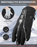 1 x Brand New ARFNKIM Winter Gloves, Five Layers Thick Waterproof Windproof Touch Screen Warm Cycling Gloves Ski Gloves Running Gloves for Men Women M  - RRP €31.2