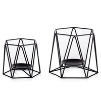 2 x Brand New Romadedi Geometric Candle Holders Black - 2 Pieces Metal Tea Light Candle Holder Decor for Living Room Dining Coffee Table Wedding Centerpiece Sheath Fireplace Shelf Patio Outdoor - RRP €39.98