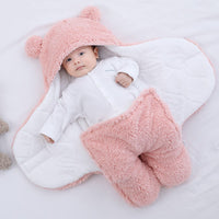 2 x Brand New Happy Cherry Newborn Baby Swaddle Blanket Hooded Sleeping Bags for Baby Room Winter Warm Baby Girl Sleeping Bag Feet Separated Pink 0-1 Months - RRP €38.4