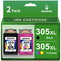 1 x RAW Customer Returns KNOWINK 305 XL Cartridges Compatible for HP 305 Printer Cartridges Multipack Black Color 305XL for HP DeskJet 2710 2070e 2120 2721, HP 305XL Envy6010 6020e 6420 6432 - RRP €35.65