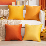 1 x RAW Customer Returns MIULEE Set of 4 Velvet Cushion Covers 50 x 50 cm Orange Series Decorative Cushion Cover Sofa Cushion Throw Pillow Wrapped Edge Cushion Covers Decorative Pillow Cover for Sofa Living Room Bedroom - RRP €20.56