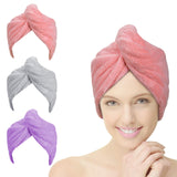 1 x RAW Customer Returns ACWOO Hair Turban Towel, 3 Pack Turban Hair Drying Towel Hair Turban with Button, Head Scarf Towel for Long Hair, Quick-Drying Microfiber Towel Hair Towels - RRP €10.36