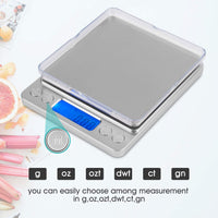 1 x RAW Customer Returns Digital kitchen scales, Mafiti fine scales 0.1g 3kg, PSC tare function LCD display, letter scales, pocket scales - silver - RRP €8.99