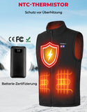 1 x RAW Customer Returns KEMIMOTO Heated Vest for Men Women, Heated Vest with 9600mAh Battery, 6 Heating Zones and Overheating Protection, Heating Vest with USB, Ideal for Motorcycling, Hiking, Camping, Skiing, Fishing - RRP €68.56