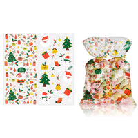 12 x Brand New Christmas candy bags, Christmas cookie bags, transparent cellophane bags, Christmas gift bags, candy cellophane bags with twist ties for candy cookies 100  - RRP €108.72