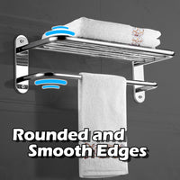 1 x RAW Customer Returns Bathroom Towel Rack Wall Mounted Towel Rack Stainless Steel Bathroom Shelf Towel Rack Bathroom Towel Storage Shelf Double Bathroom Accessories for Bathroom Hotel 23 Inches  - RRP €20.4