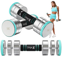 1 x RAW Customer Returns Dripex dumbbell set adjustable dumbbells 2x5kg, steel dumbbells included. 2.5kg 5kg 7.5kg 10kg 15kg 25kg 30kg 50kg fitness dumbbells 10 kg with foam handle for home - RRP €69.99