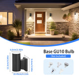 1 x RAW Customer Returns Aigostar Outdoor Wall Lamp Waterproof IP65, GU10 Aluminum Outdoor Wall Lamp, Modern Applique, Outdoor Light for Outdoor Wall Porch Corridor Terrace, Black 2 packs  - RRP €20.64