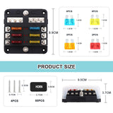 1 x RAW Customer Returns HSEAMALL Fuse Block 12 Volt Fuse Box, Waterproof Boat Fuse Panel with LED Warning Indicator, 6 Circuits with Negative Bus ATC ATO Blade Fuse - RRP €17.99