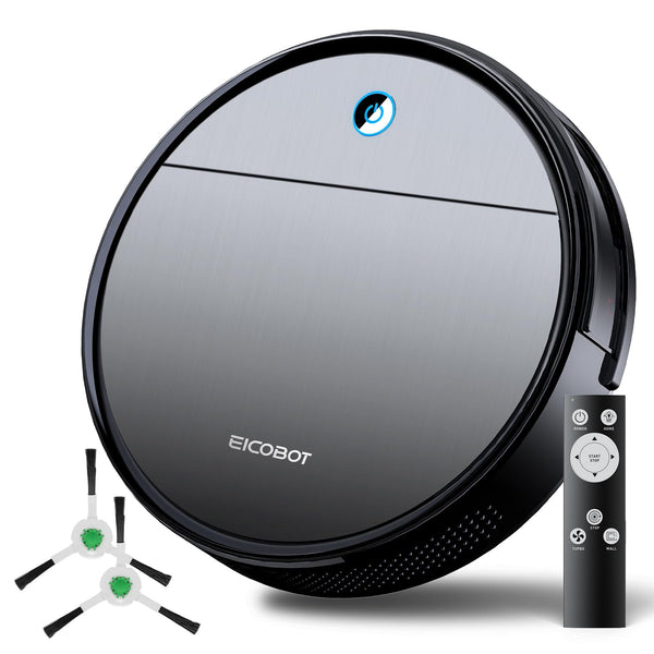 1 x RAW Customer Returns EICOBOT Robot Vacuum Cleaner, Strong Suction, Silent Ultra-thin Robot Vacuum Cleaner, 120 Minutes, Tangle-Free, Ideal for Pet Hair, Carpet and Hard Floor, Dark Gray - RRP €110.92