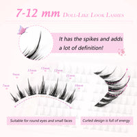 1 x RAW Customer Returns EMEDA Cluster Eyelashes 98 Pieces 7-13 mm Manga Individual Eyelashes 7 Pairs DIY Eyelash Extensions Cat Eye Lashes C Curl Natural Anime False Eyelashes Manga Lashes  - RRP €10.78