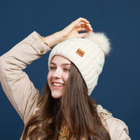 5 x Brand New REDESS Women s Winter Pompom Hat with Warm Fleece Lining, Thick and Soft Snow Knitted Skull Ski Hat - RRP €99.95