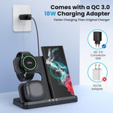 1 x RAW Customer Returns seacosmo 3 in 1 Wireless Charger, Fast Wireless Charging Docking Station for S23 Ultra S21 S22 Ultra, Charger for Z Flip 3 4, Fold 3 4, Watch 5 Pro, Buds - RRP €33.55