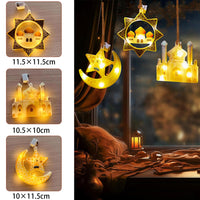 1 x Brand New Shengruili Ramadan Decorative Fairy Light, Islam Mubarak Decoration Crescent Moon Night Light, Muslim Ramadan LED Lights, Ramadan Mubarak Hanging Light, Home Decor Fairy Lights - RRP €20.4