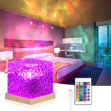 1 x RAW Customer Returns URAQT starry sky projector, 30 lighting modes 16 colors LED night light dimming crystal night light lamp with touch control remote control wave lamp for playroom children s room party bars - RRP €18.34