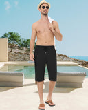 1 x RAW Customer Returns LVCBL 3 4 Pants Men Linen Summer Shorts Short Pants Men with Drawstring Black L - RRP €23.18