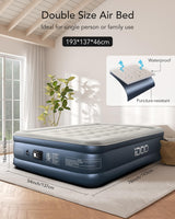 1 x RAW Customer Returns iDOO Inflatable Mattress, Inflatable Bed with Built-in Inflation Pump. Quick Inflation and Deflation in Just 3 Minutes, for Home, 193x137x46cm, Maximum Weight 295kg, Double Bed - RRP €94.2