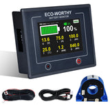 1 x RAW Customer Returns ECO-WORTHY 200A Battery Monitor, 12V 24V 36V 48V, Touchable Display with Alarm, 10 100V, Lithium Ion LiFePO4 AGM Gel, Battery Tester for Motorhomes, Solar Systems - RRP €70.58