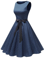 1 x RAW Customer Returns Dresses Dress Rockabilly Women s Cocktail Dress Vintage Dresses 60s Audrey Hepburn Dress Dress Festive Women s 50s Dresses Women s Petticoat Dress Navy Small White Dot 3XL - RRP €42.99