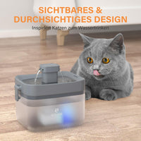 1 x RAW Customer Returns Water fountain for cats 1.5L automatic cat fountain, USB port 20dB ultra-quiet cat drinking fountain with mini water tank for cats and dogs - gray ELS PET  - RRP €19.99