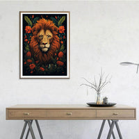 1 x Brand New Ginfonr DIY Diamond Painting Accessories Lion Flowers Set Full, 5D Diamond Painting Animals Pictures Kit Crystal Rhinestone Embroidery Decoration for Home Wall D cor 30x40cm - RRP €20.4