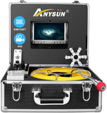 1 x RAW Customer Returns Drain Inspection Camera, Anysun Industrial Endoscope for Sewer Pipes with DVR Recorder, IP68 Waterproof 30M Wireless Borescope with 1000TVL LCD Monitor 8GB SD Card  - RRP €499.99