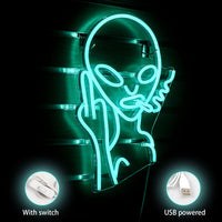 1 x RAW Customer Returns SIGNSHIP Blue Alien Neon Sign Led Alien Neon Light is for Wall Decoration, USB New Water Furan Alien Neon Light is for Family, Children s Room, Bar - RRP €39.98