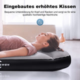 1 x RAW Customer Returns JHUNSWEN Camping Air Mattress Air Bed with Pillow, with Raised Flocked Surface, Easy to Inflate, Durable Blow Up Bed, for Travel as a Guest Bed 100x190cm without Pump  - RRP €17.14