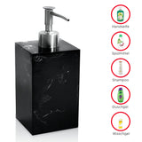 1 x RAW Customer Returns Superior Interior Soap Dispenser Black 500ml in Marble Look for Bathroom Kitchen Refillable Dishwasher Dispenser, Soap Dispenser, Pump Dispenser, Foam Dispenser, Shampoo Bottles for Filling Black  - RRP €16.99