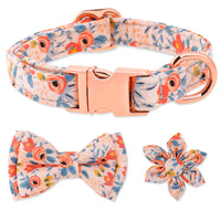 1 x Brand New Dog Collar with Bow Tie, Comfortable Valentine s Day Dog Collar with Removable Bow Tie, Rose Gold Click Closure, Cotton Collar for Wedding Small Medium Dogs Cats Neck 26-42 cm S - RRP €20.4