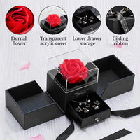 1 x Brand New AIBAOBAO Eternal Rose Gift Box, Handmade Preserved Rose Jewelry Box Roses, Beauty and the Beast Rose Infinity Eternal Flower Gifts for Valentine s Day Women Mom Birthday Anniversary - RRP €20.4