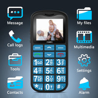 1 x RAW Customer Returns uleway senior mobile phone with large buttons and without contract, dual SIM pensioner GSM senior mobile phone with SOS emergency call button large button mobile phone with charging station-blue - RRP €26.54