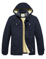 2 x Brand New WenVen Men s Fleece Lining Parka Lined Hooded Jacket Fashion Long Parka Quilted Coat Blue S - RRP €157.88