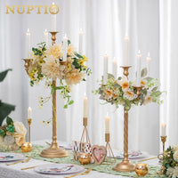 1 x RAW Customer Returns Nuptio Golden Candelabra 53cm 2 Pieces Standing Candelabra for Centerpiece, 5 Arms Vintage Candle Holders for Wedding Reception Birthday Holidays Fireplace Decoration - RRP €68.98