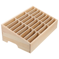 1 x RAW Customer Returns STOBOK 24 Grid Desktop Storage Box Wooden Cell Phone Holder Cell Phone Management Storage Organizer for Classroom Office Cell Phone Rack Display - RRP €32.49