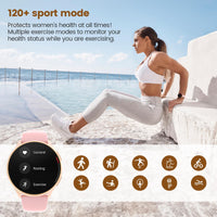 1 x RAW Customer Returns Loekneue 2024Smartwatch Women Round with Telephone Function 1.39 HD Touchscreen Watch with SpO2 Menstrual Cycle Sleep Monitor IP68 Waterproof Pedometer Fitness for iOS Android Black Gold - RRP €53.34