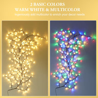 1 x RAW Customer Returns SUNNEST Light Branches Fairy Lights, 160 LEDs Indoor Lighting Willow Vine, Light Tree for Wall Decoration Living Room, Artificial Light Branches Bedroom Decoration with Remote Control Warm White Multicolored  - RRP €28.22