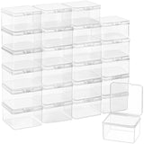 1 x RAW Customer Returns BELLE VOUS Small Clear Plastic Box with Lid Set 24 Pieces - L6.2 x W6.2 x H4 cm Boxes with Hinged Lid - Stackable Acrylic Box with Lid for Pills, Beads, Jewelry, Craft Items Small Parts - RRP €25.44