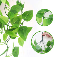 1 x RAW Customer Returns Mocoosy 2 Pack Artificial Hanging Plants with Baskets, Fake Hanging Leaves Artificial Plants Wall Hanging Ivy Green Vine for Home Garden Room Wedding Decorations - 2 Baskets  - RRP €19.99