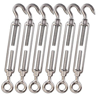 1 x RAW Customer Returns Cozihom, M6 Hook Eye C to O Turnbuckle 304 Stainless Steel, Hardware Kit for Wire Rope  - RRP €15.57