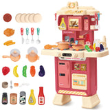 1 x RAW Customer Returns deAO Children s Kitchen Play Set My Little Chef Play Kitchen with Light and Sound, Children s Sink with Water, Small Children s Plastic Kitchen with Rich Kitchen Toy Accessories 75CM  - RRP €32.21