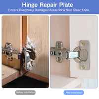 5 x Brand New Hinge Repair Plate, 12 Pieces Cabinet Door Hinge Plate Kit, Stainless Steel Hinge Repair Kit with Screws for Cabinets Furniture Drawers Kitchen Door - RRP €108.0